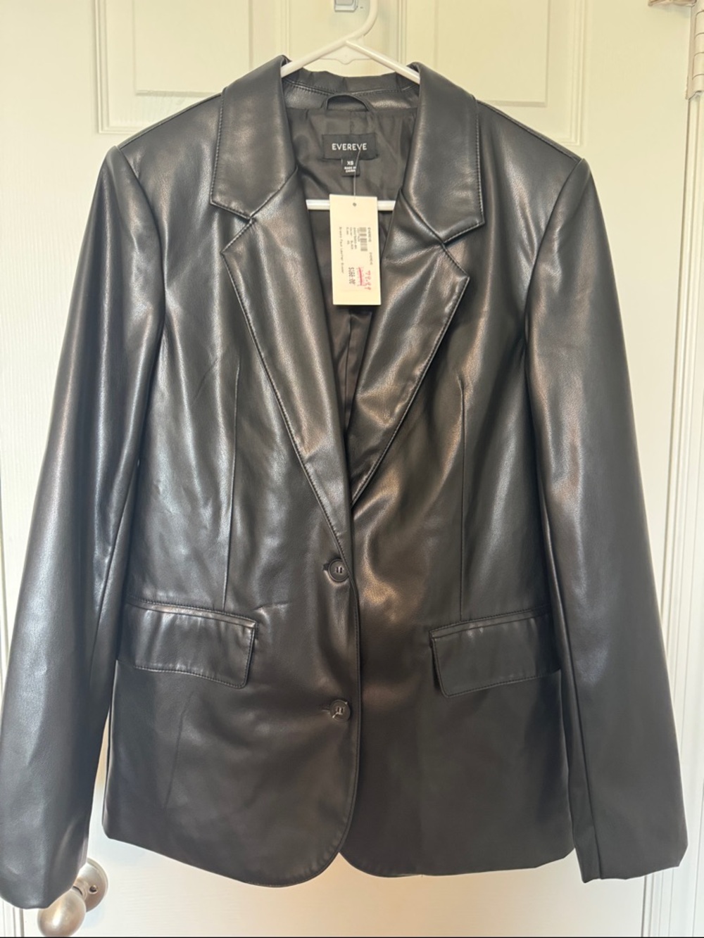 Evereve Black Faux Leather Blazer